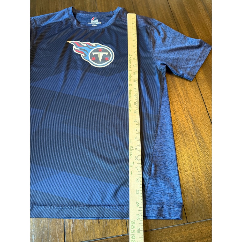 Majestic Tennessee Titans Mens Small Navy Blue CoolBase NFL Logo T-Shirt - Picture 8 of 9